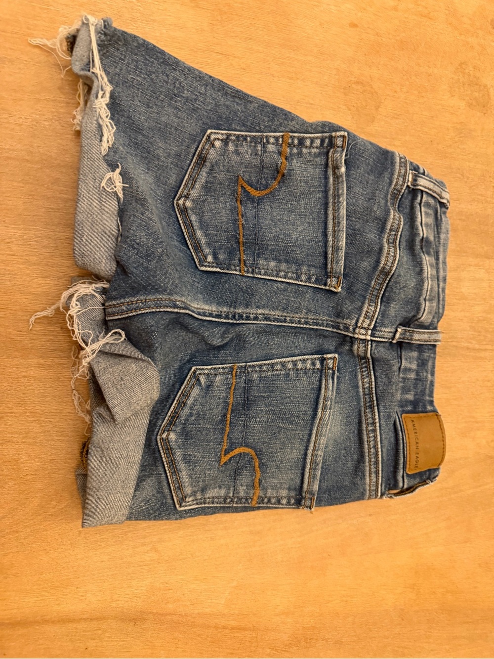 American Eagle Outfitters Blue Denim Frayed Hem Cutoff Shorts
